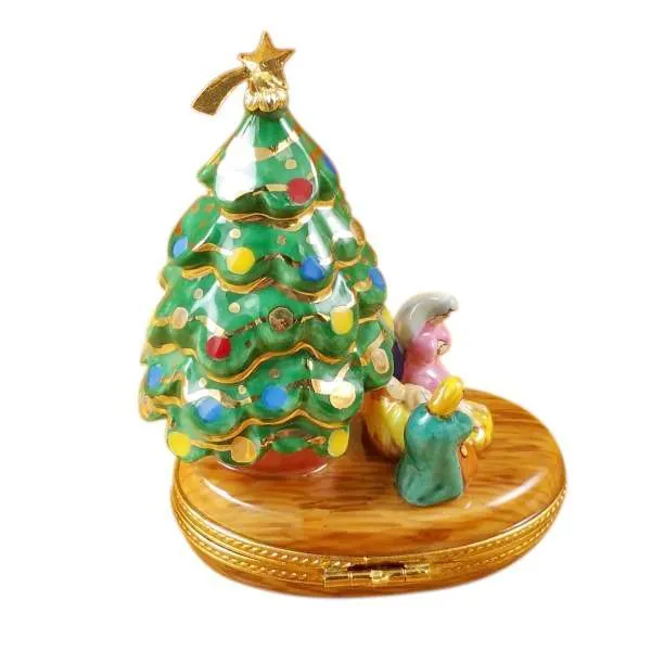 Christmas Tree With Nativity Limoges Box by Rochard™