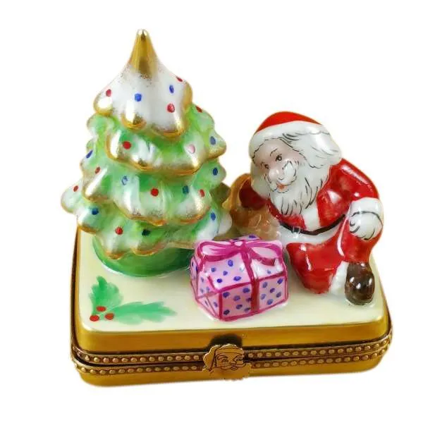 Christmas Tree with Santa & Gifts Limoges Box by Rochard™