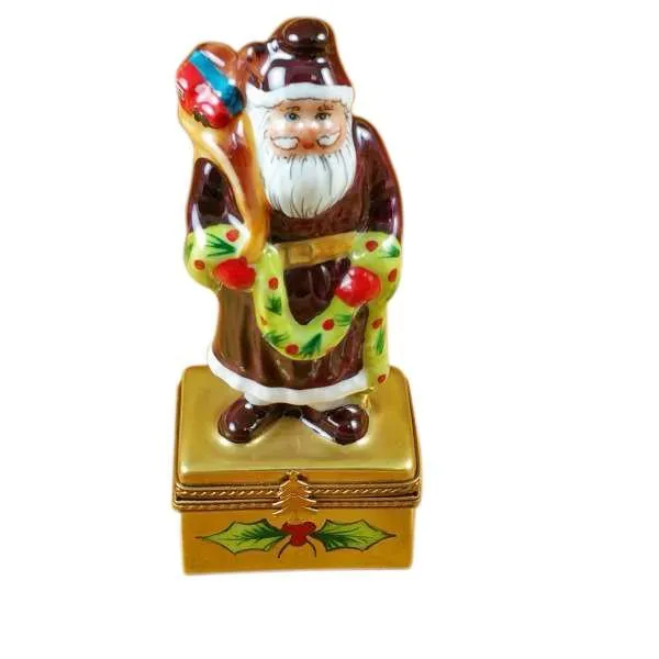 Santa with Christmas Garland Limoges Box by Rochard™