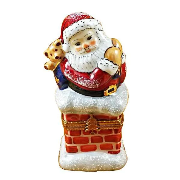 Santa In Chimney Limoges Box by Rochard™