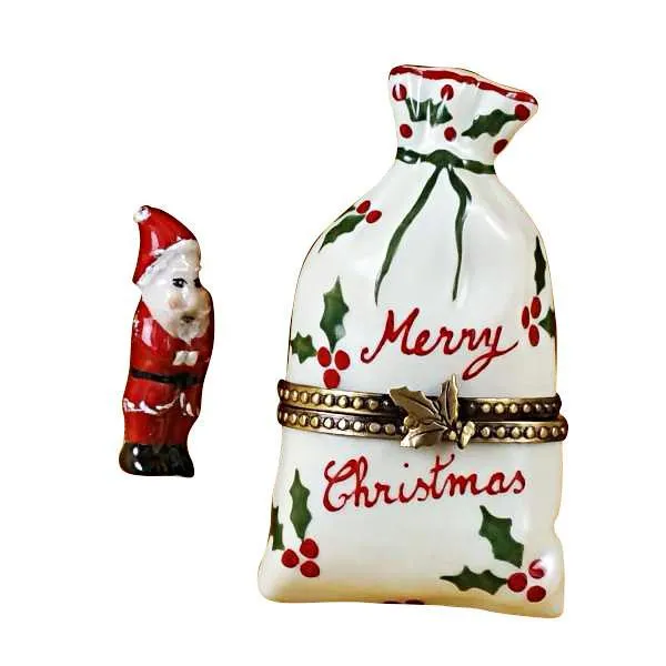 Christmas Bag With Santa Limoges Box by Rochard™