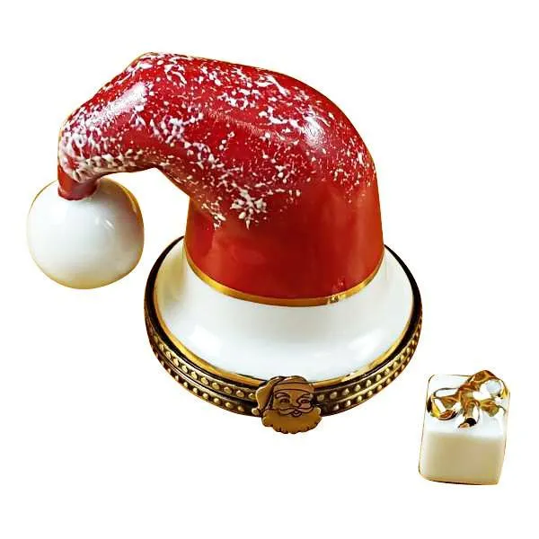 Santa Hat With Present Limoges Box by Rochard™