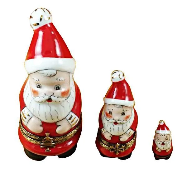 Nest Santa with Ball On Cap Limoges Box by Rochard™