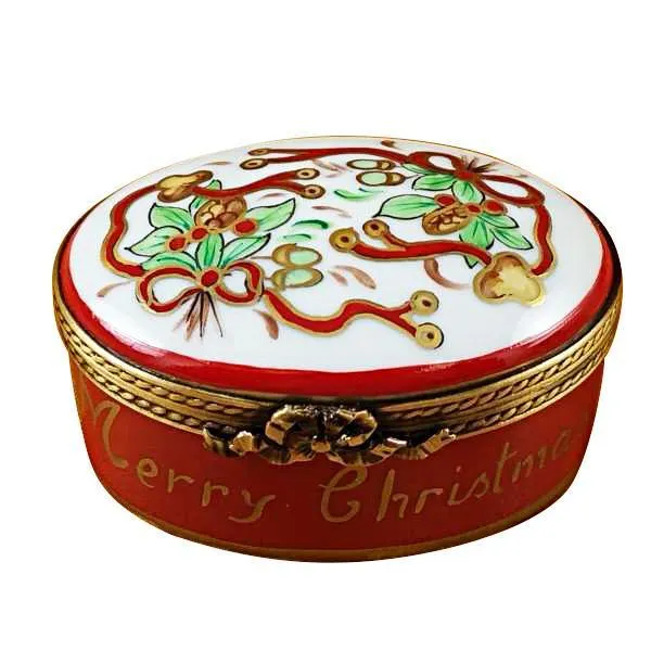Oval - Merry Christmas Limoges Box by Rochard™