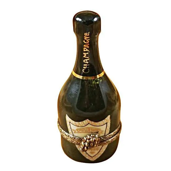 Green Champagne Bottle Limoges Box by Rochard™