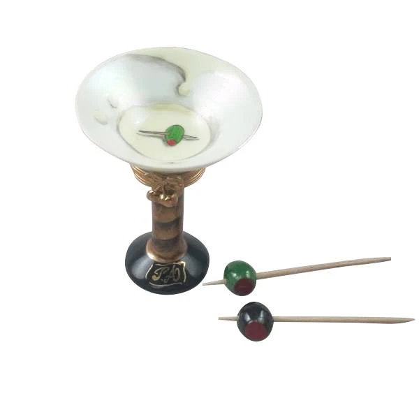 Martini Glass with Olives Limoges Box by Rochard™