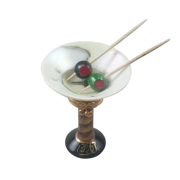 Martini Glass with Olives Limoges Box by Rochard™