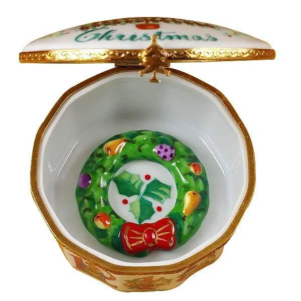 12 Days of Christmas Limoges Box with Removable Wreath by Rochard™
