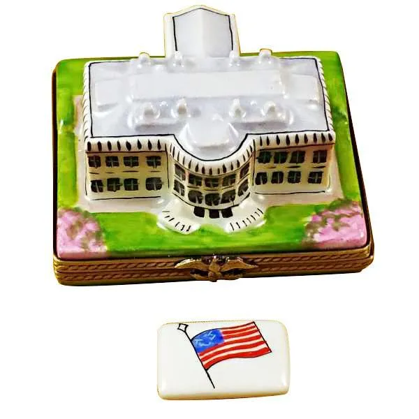 White House W/Removable Flag Limoges Box by Rochard™