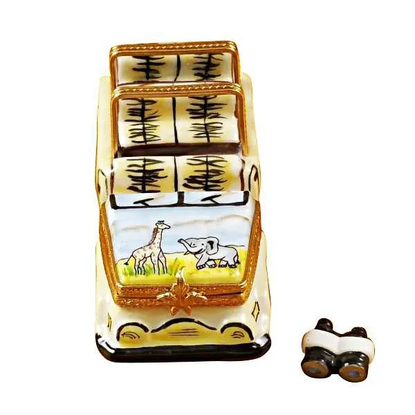 Safari Vehicle With Binoculars Limoges Box by Rochard™