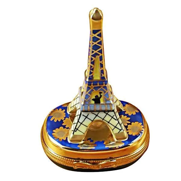Eiffel Tower Gold On Blue Base Limoges Box by Rochard™