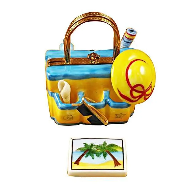 Beach Tote with Hat & Accesories Limoges Box by Rochard™