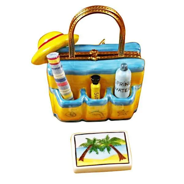 Beach Tote with Hat & Accesories Limoges Box by Rochard™