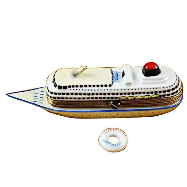 Cruise Ship With Lifebuoy Limoges Box by Rochard™