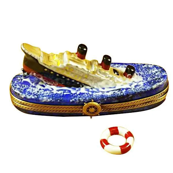Titanic Sinking W/Life Buoy Limoges Box by Rochard™