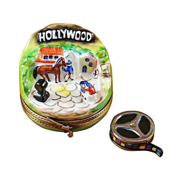 Hollywood with Removable Film Reel Limoges Box by Rochard™
