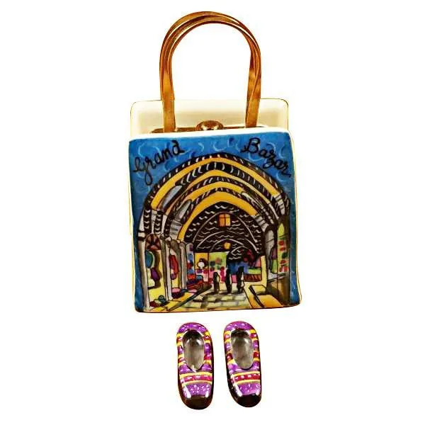 Istanbul Turkey Shopping Bag Limoges Box by Rochard™