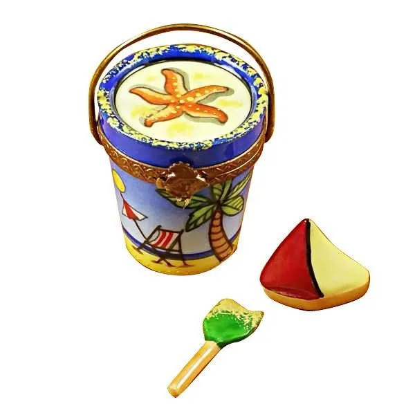 Beachpail with Sailboat & Shovel Limoges Box by Rochard™