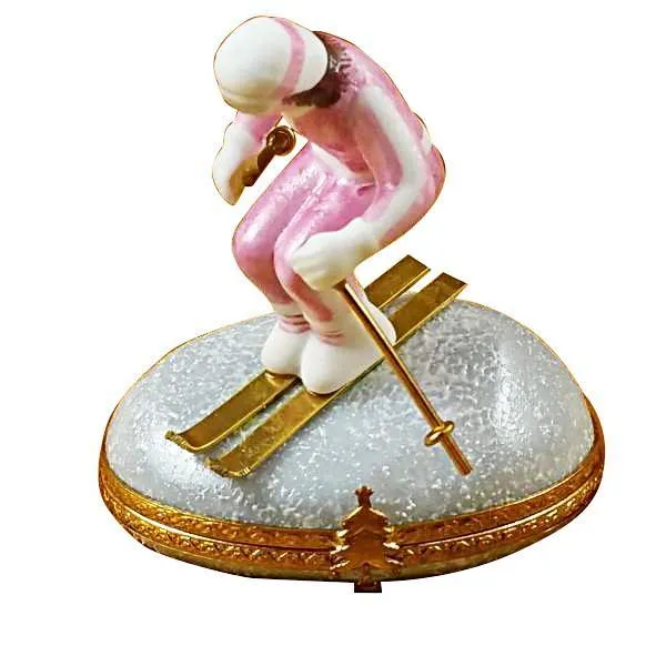 Woman Skier On Mountain Limoges Box by Rochard™