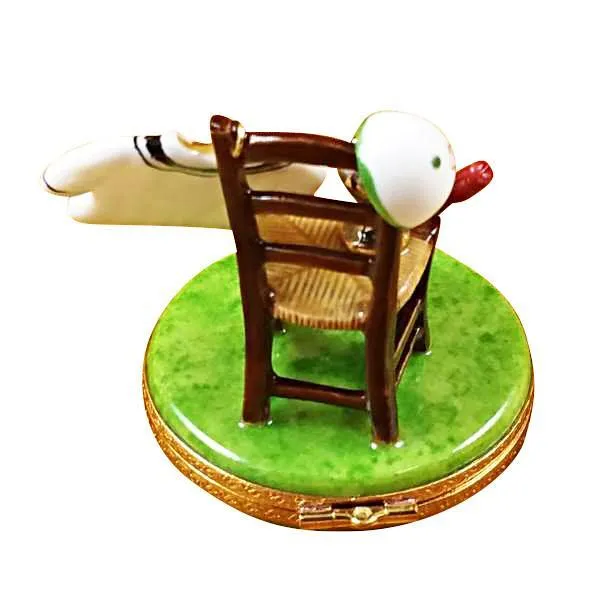 Tennis Chair W/Racquet/Ball/Shirt Limoges Box by Rochard™