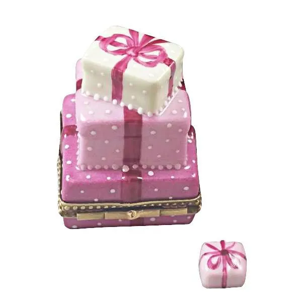 Pink Birthday Cake With Present Limoges Box by Rochard™