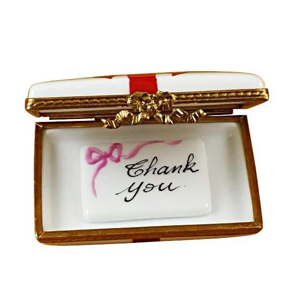 Gift Box With Red Bow - Thank You Limoges Box by Rochard™