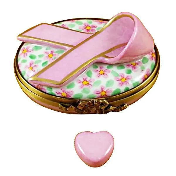 Pink Breast Cancer Ribbon Limoges Box by Rochard™