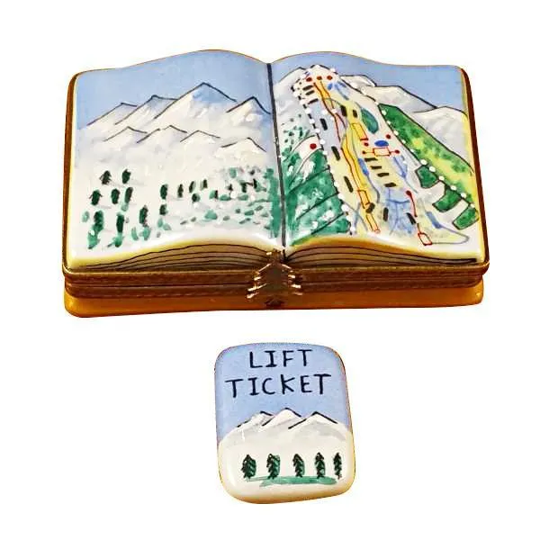 Trail Map with Removable Lift Ticket Limoges Box by Rochard™