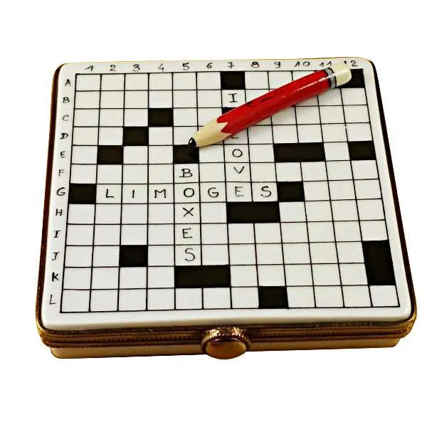 Crossword Puzzle Limoges Box by Rochard™