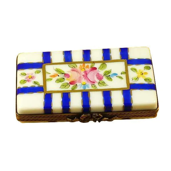 Flat Rectangle With Blue Stripes Limoges Box by Rochard™