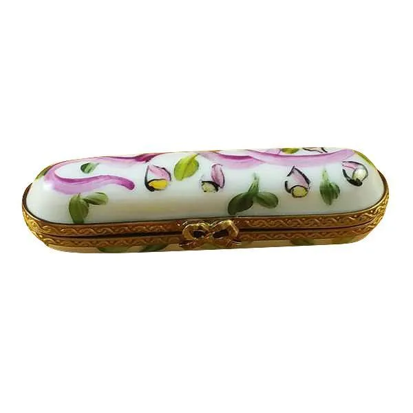 Needle Box by Rochard™ With Pink Ribbon Limoges Box by Rochard™