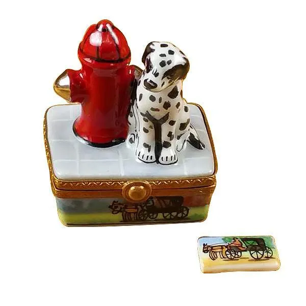 Dalmatian By Fire Hydrant Limoges Box by Rochard™
