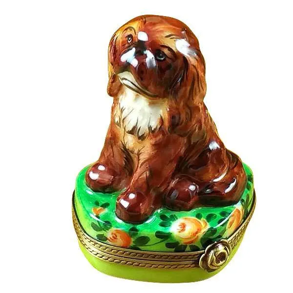 Ruby King Charles Spaniel Limoges Box by Rochard™