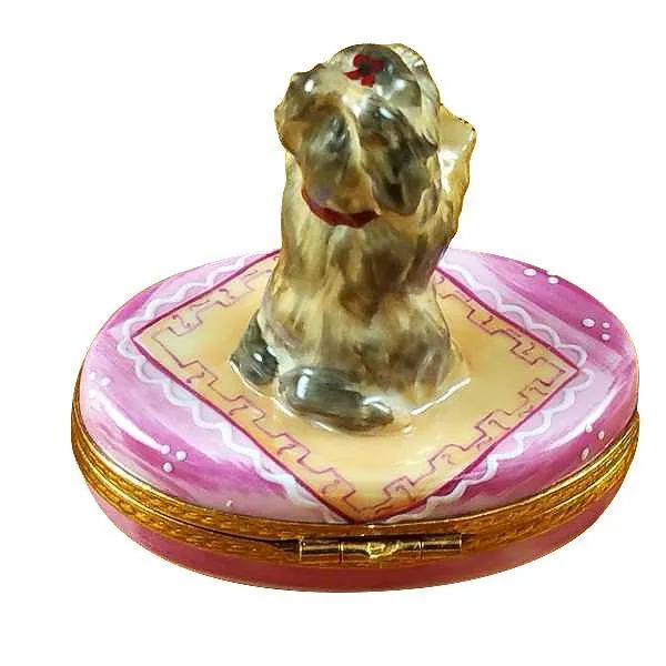 Yorkie On Pink Base Limoges Box by Rochard™