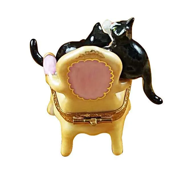 Pink Armchair W/Two Cats Limoges Box by Rochard™