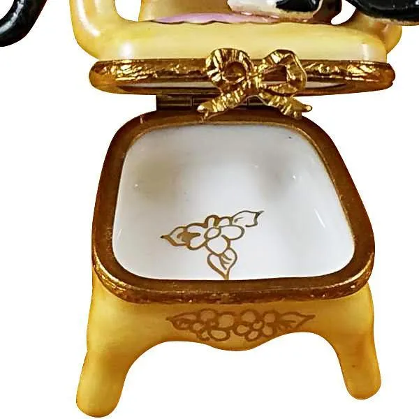 Pink Armchair W/Two Cats Limoges Box by Rochard™