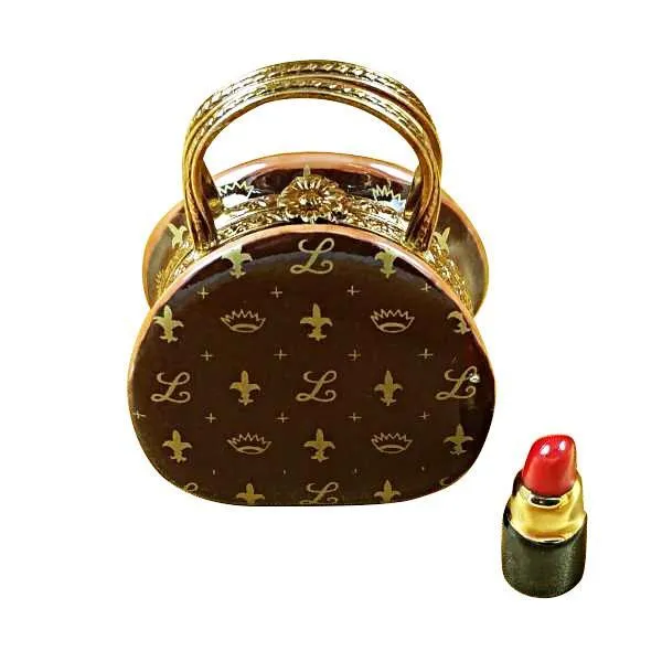 Designer Purse With Lipstick Limoges Box by Rochard™