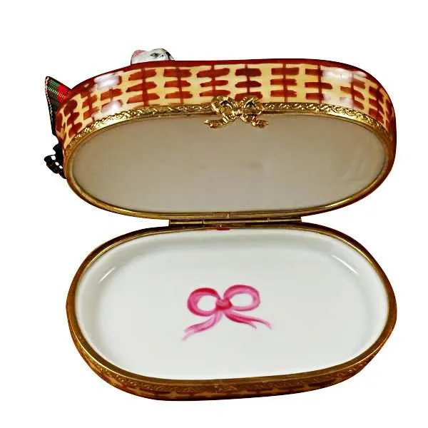 Sewing Basket With Cat Limoges Box by Rochard™