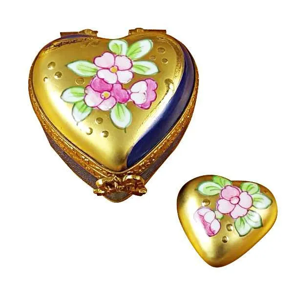 Wild Rose Heart with Mini Heart Limoges Box by Rochard™