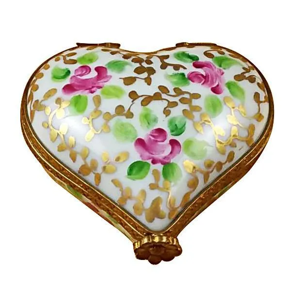 Heart Tapestry Rose Limoges Box by Rochard™