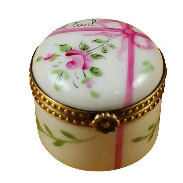 Round Pink First Curl Limoges Box by Rochard™