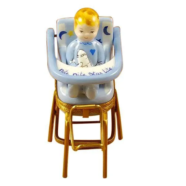Baby High Chair Blue Limoges Box by Rochard™