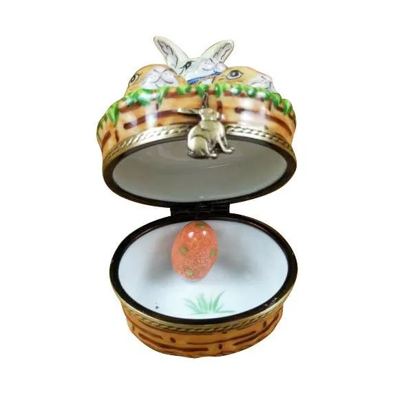 3 Rabbits in Basket Limoges Box by Rochard™