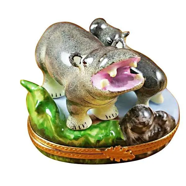 Hippo And Baby Limoges Box by Rochard™