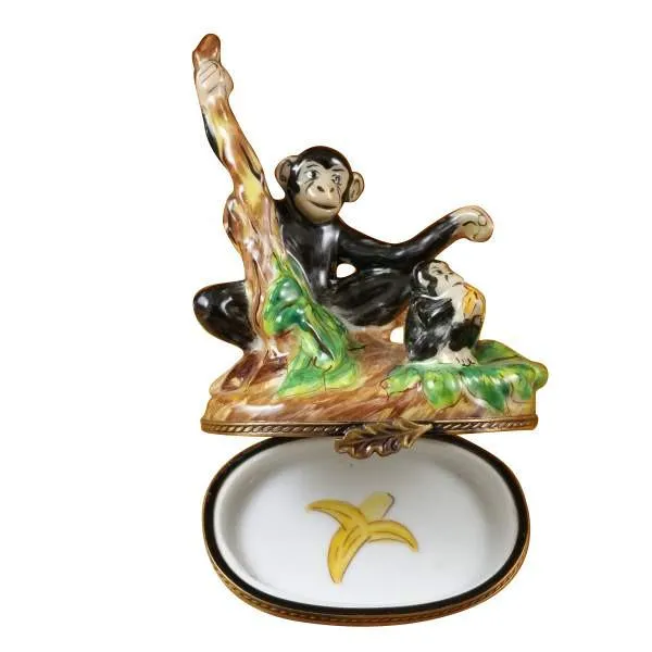 Black Monkey With Chimp Limoges Box by Rochard™