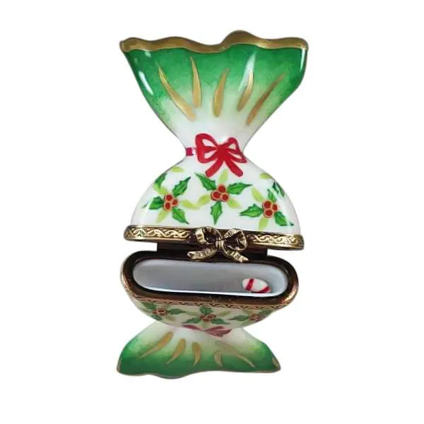 Holly Candy with Candy Cane Limoges Box by Rochard™