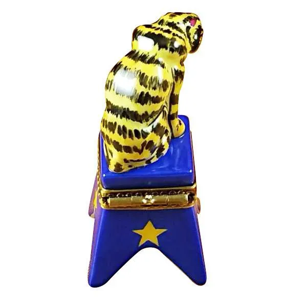 Circus Tiger On Blue Base Limoges Box by Rochard™