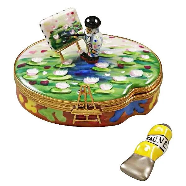 Monet Palette with Artist and Paint Limoges Box by Rochard™