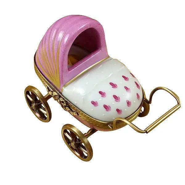 Pink Baby Carriage Limoges Box by Rochard™