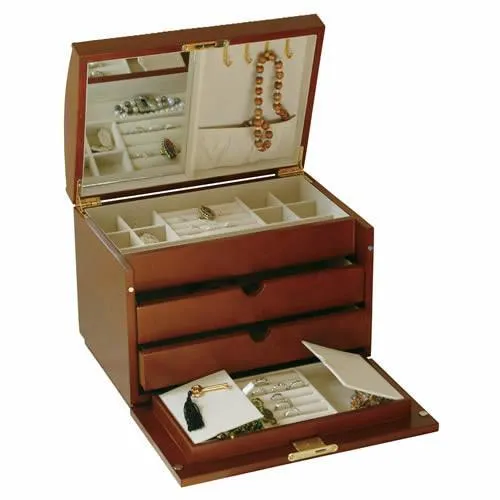 Courtney - Walnut Jewelry Box with Drop Front